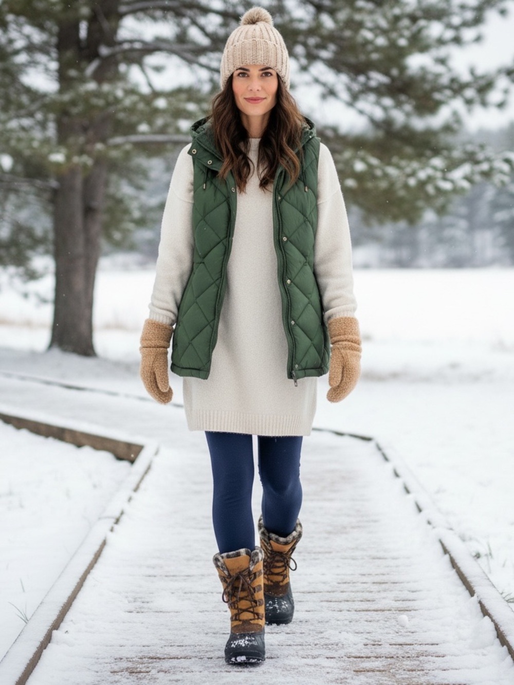 Kamik Calgary Lace-Up Winter Waterproof Boots with Fur Trim